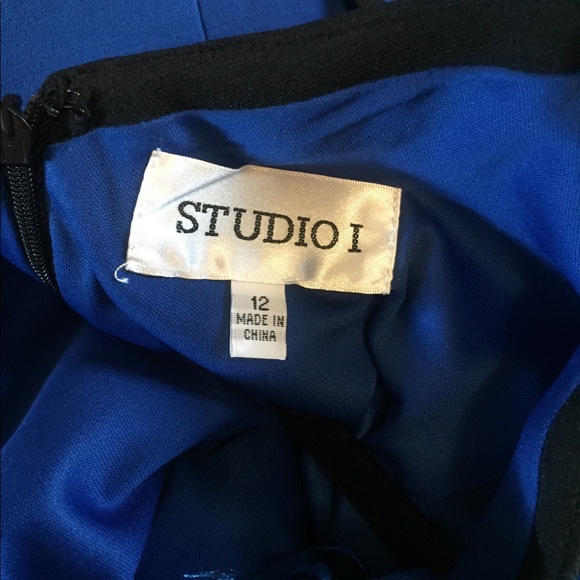 NFS yet Studio 1 blue & black sleeveless dress - Picture 6 of 7